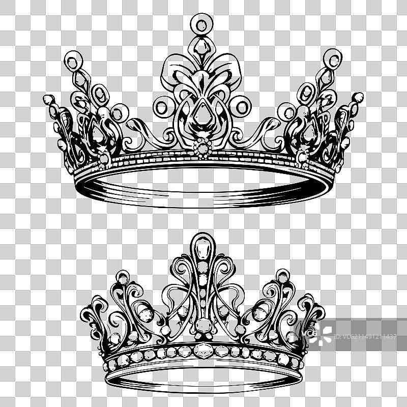 皇冠素描国王皇家象征图片素材