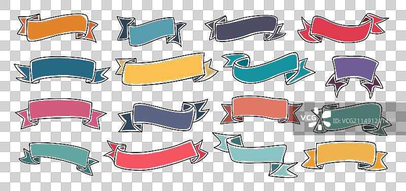 彩色缎带banner图片素材