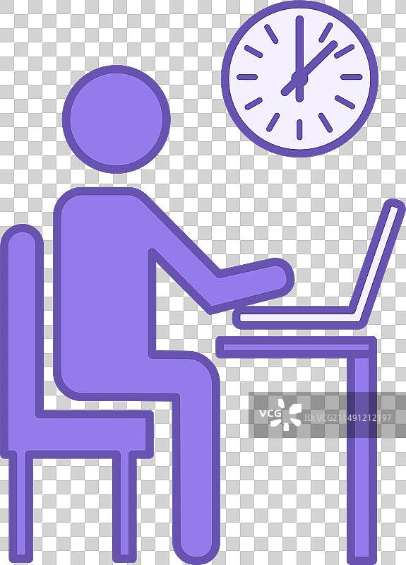 彩色图标：办公室工作场景图片素材