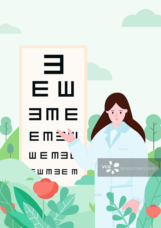 保护视力爱护眼睛爱眼日医疗保健扁平插画图片素材