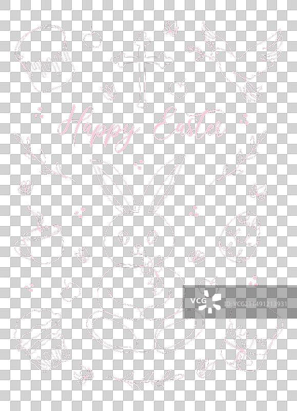 复活节主题连续线条素材图片素材