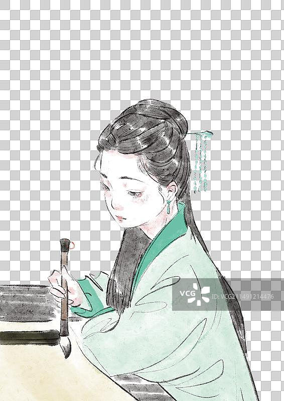 国潮风唐朝舞乐插画元素图片素材