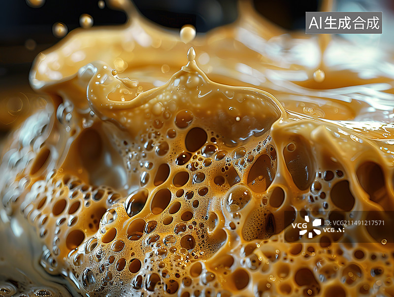 【AI数字艺术】水滴落在玻璃上的特写镜头图片素材