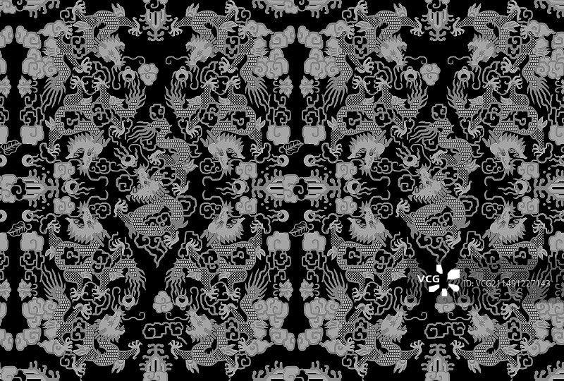 四方连续龙图片素材