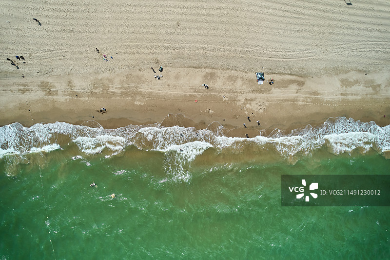 航拍秦皇岛昌黎黄金海岸沙滩图片素材
