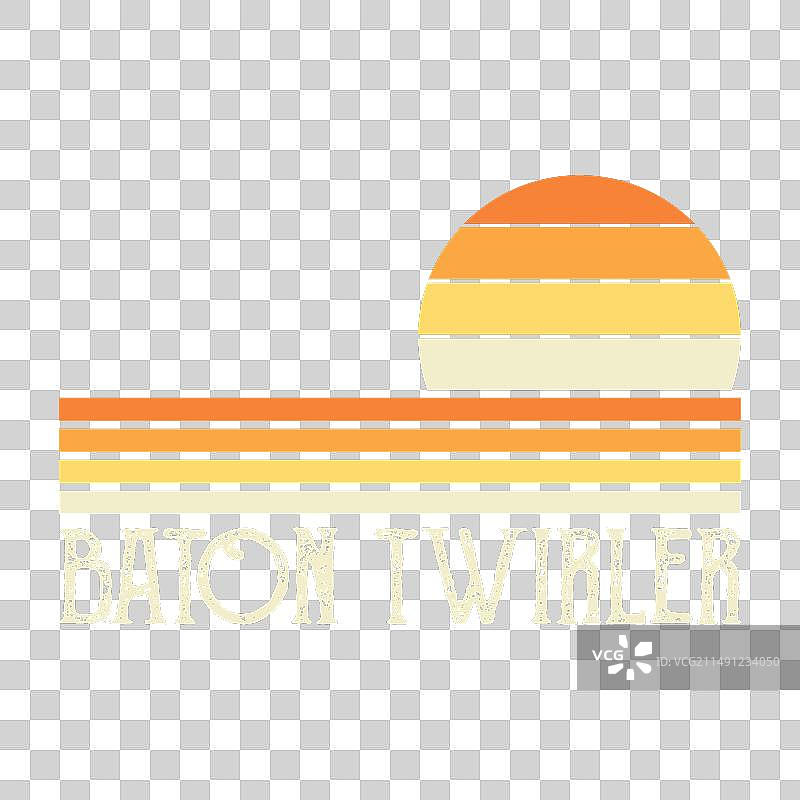 复古指挥棒旋转T恤设计图片素材