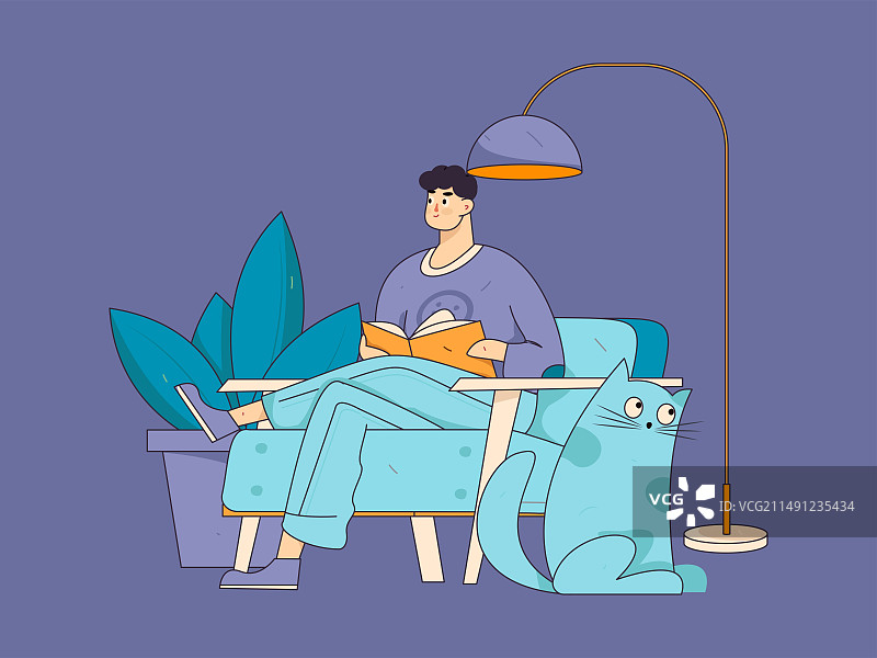 居家室内人物场景扁平矢量概念运营手绘插画图片素材