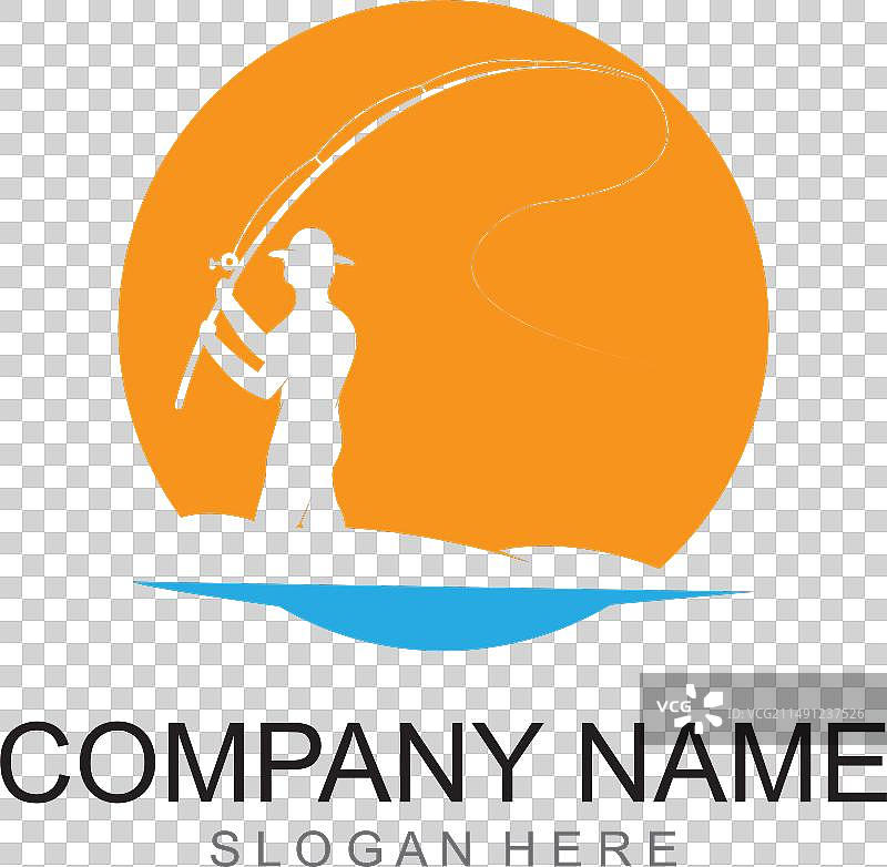 鱼和鱼钩钓鱼Logo模板图片素材