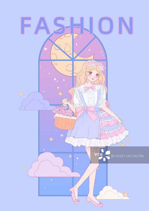 梦幻少女风插画图片素材