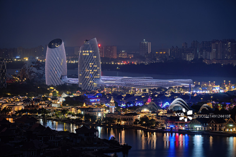 海南海花岛夜景风光图片素材