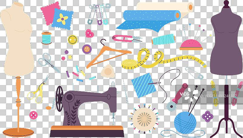 针线工具和缝纫设备图片素材