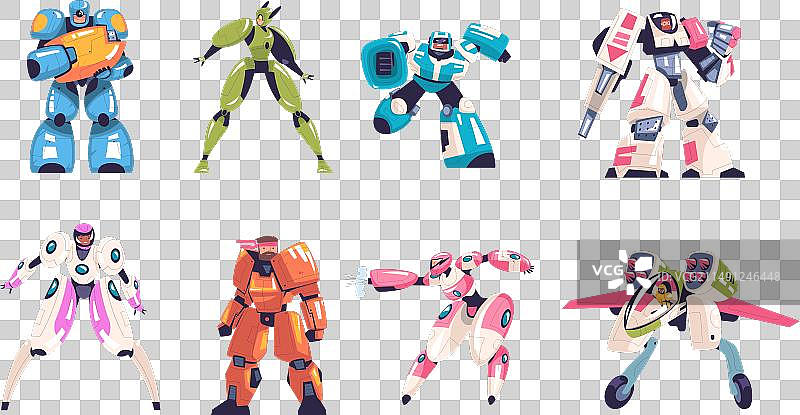 外星机器人外骨骼中的半机械人士兵男人图片素材