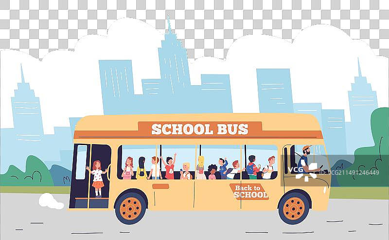 学校郊游巴士黄色校车小学图片素材