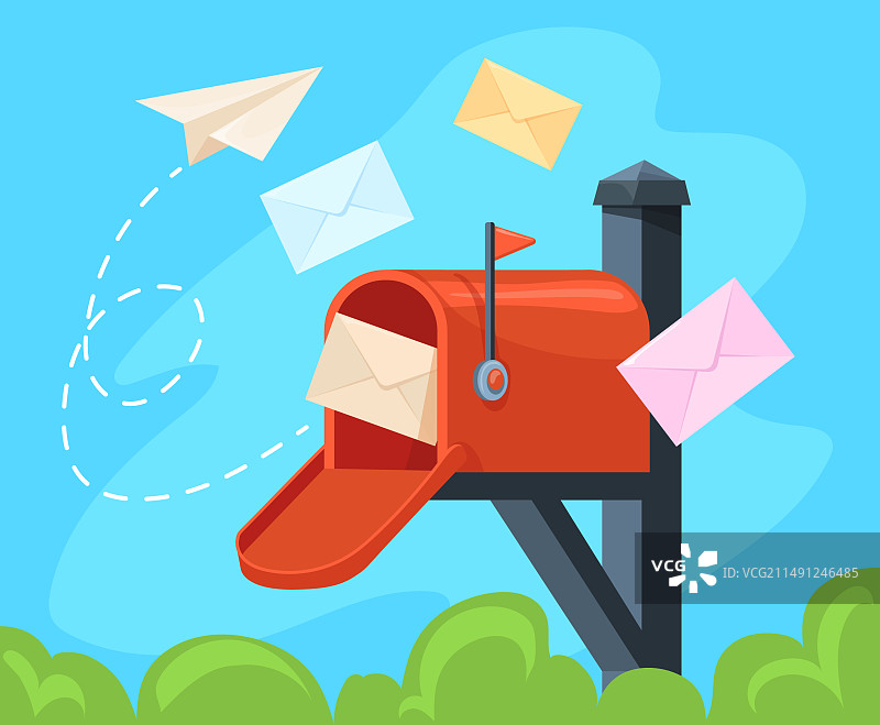 邮箱banner卡通可爱邮箱信件图片素材