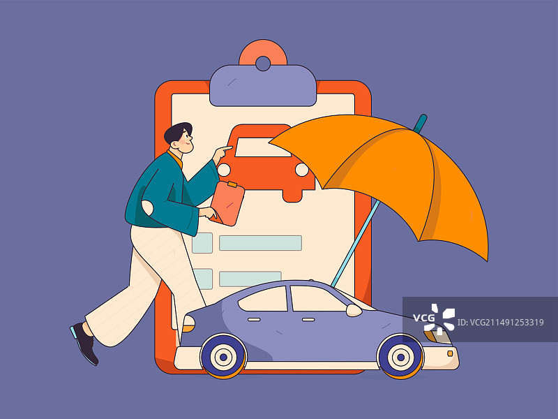 为汽车购买保险扁平人物矢量概念运营插画图片素材
