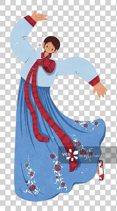 朝鲜族传统服饰女性图片素材