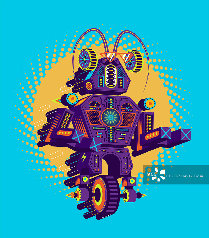 复古2.5D机器人龙虾图片素材