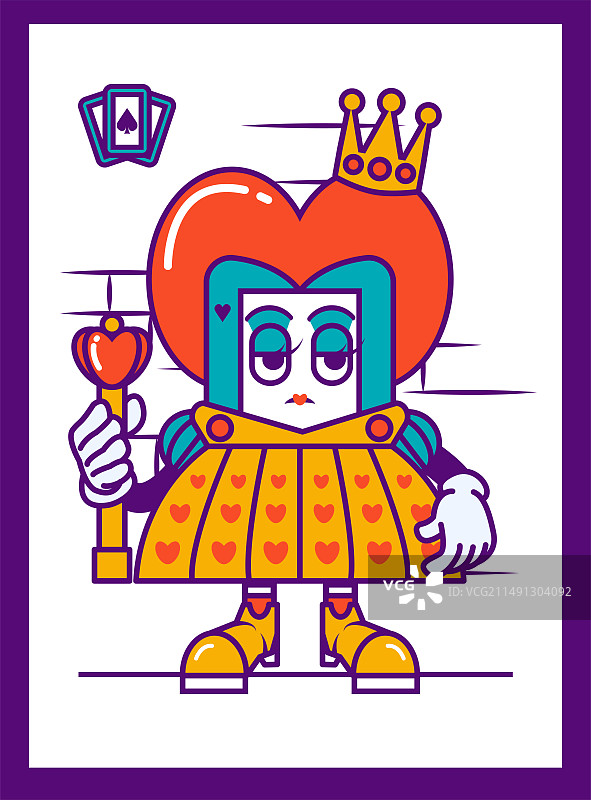 头戴王冠的卡牌红皇后图片素材