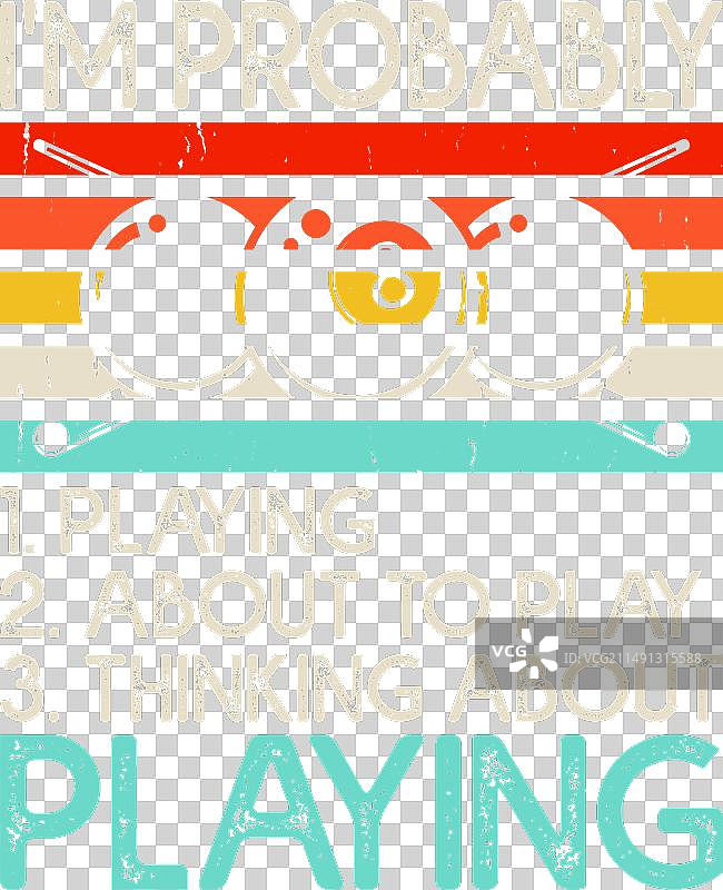 复古台球游戏T恤设计图片素材