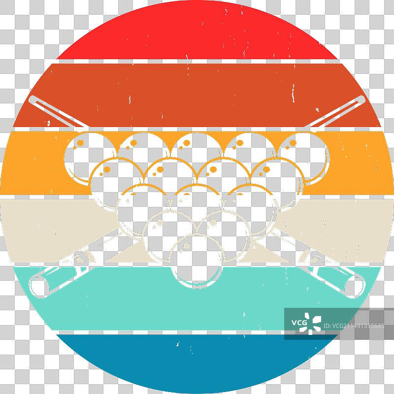 复古台球游戏T恤设计图片素材