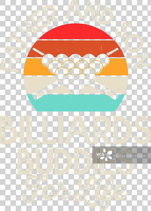 复古台球游戏T恤设计图片素材