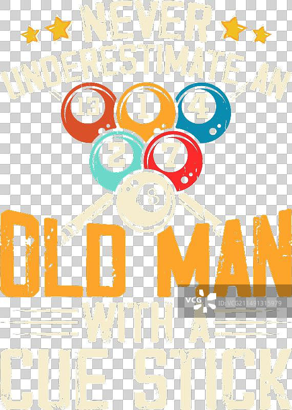 复古台球游戏T恤设计图片素材