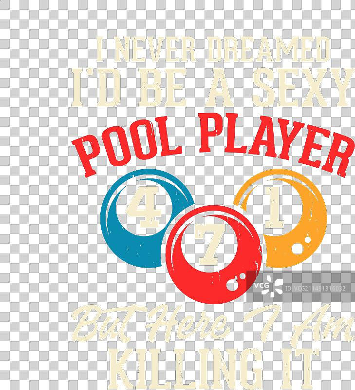 复古台球游戏T恤设计图片素材