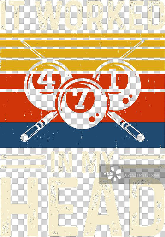 复古台球游戏T恤设计图片素材