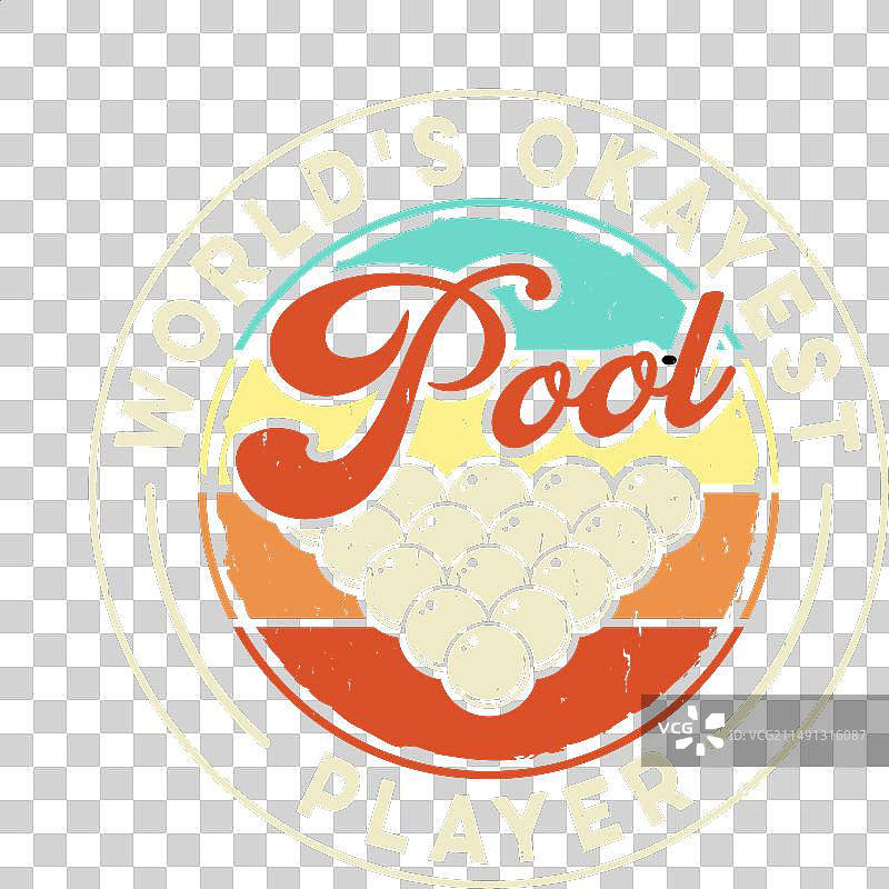 复古台球游戏T恤设计图片素材