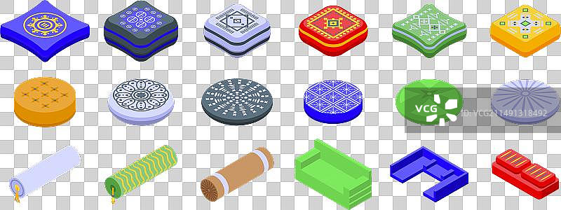 阿拉伯靠垫图标集2.5D中图片素材