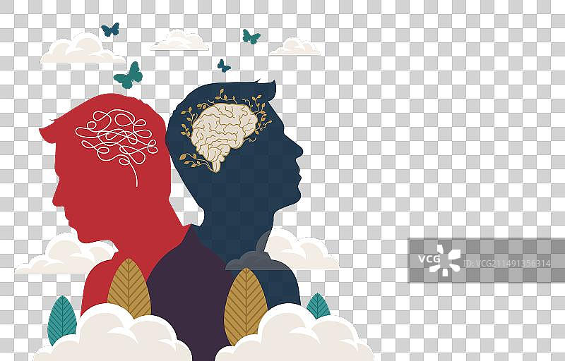 用隐喻手法表现的双重人格障碍图片素材