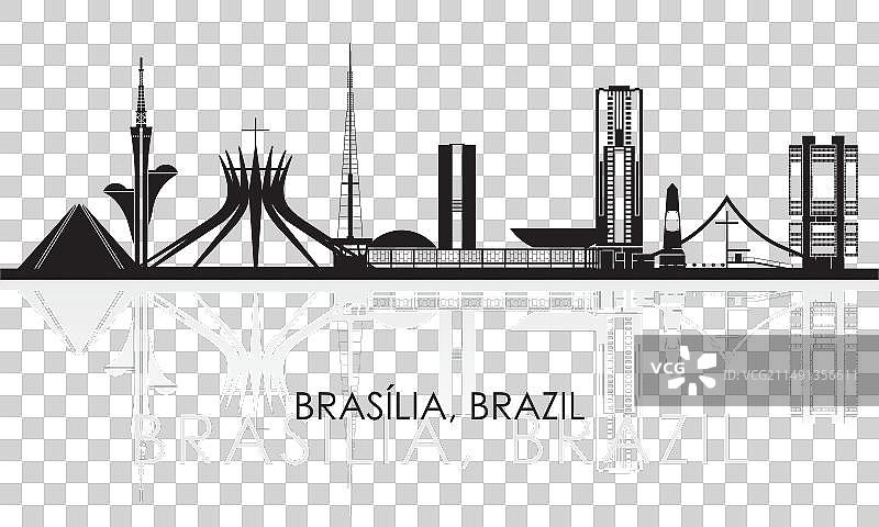 巴西利亚城市天际线全景图片素材