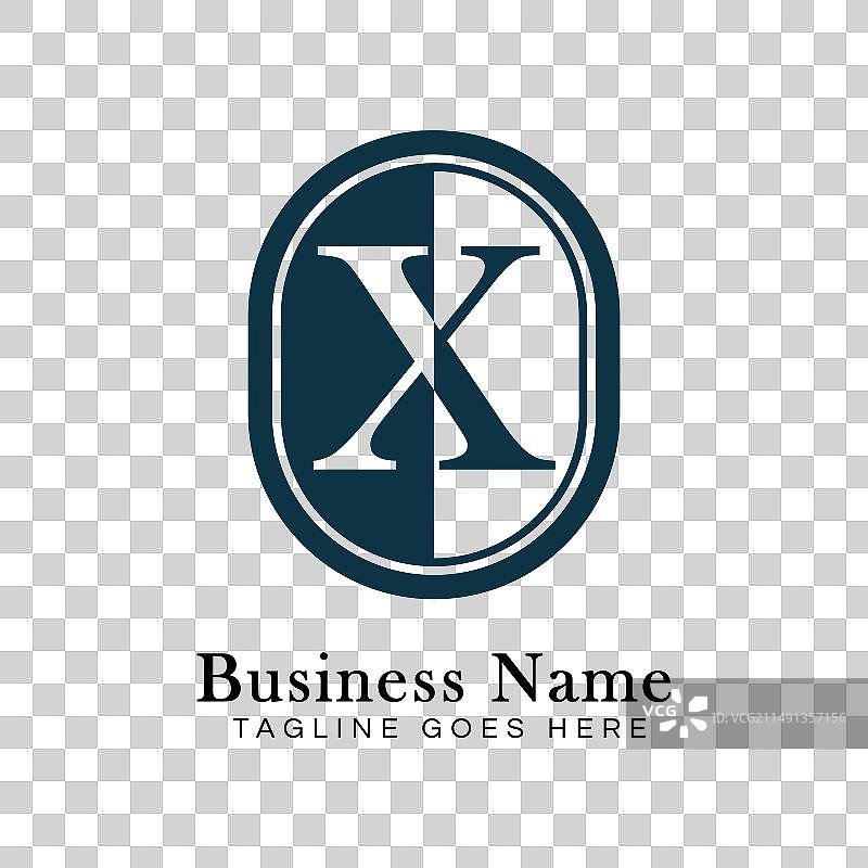 字母X椭圆形标志图片素材