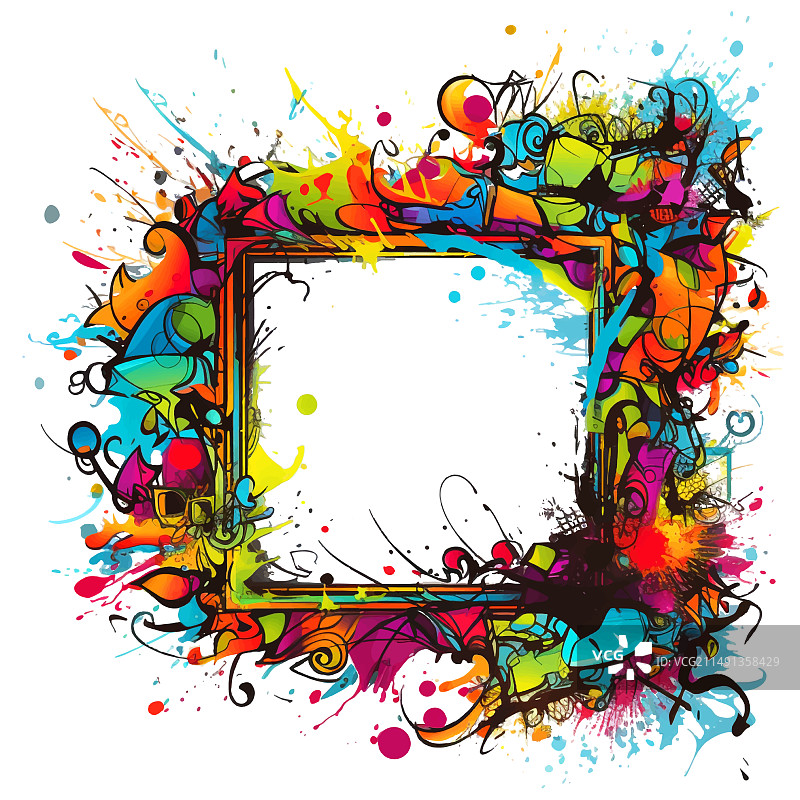 涂鸦风格的彩色艺术绘画图片素材