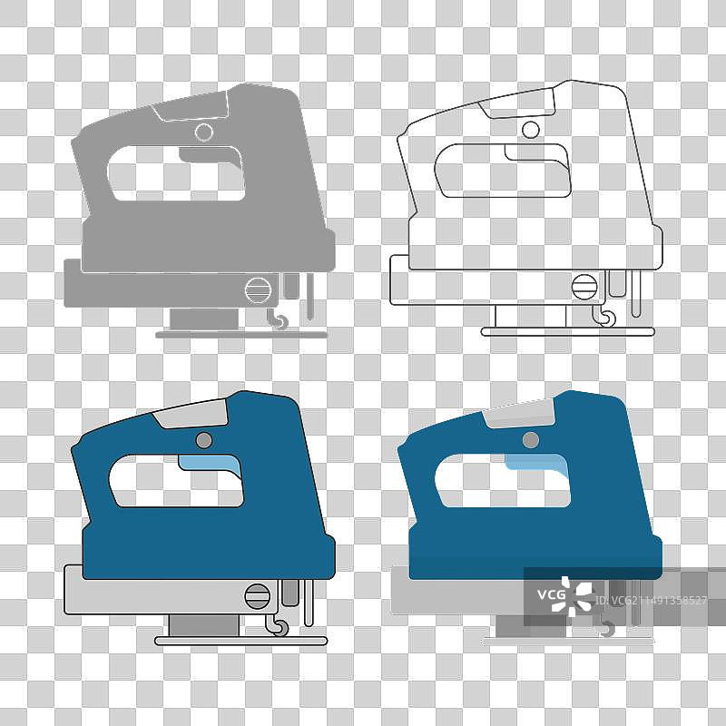 彩色曲线电锯图标图片素材