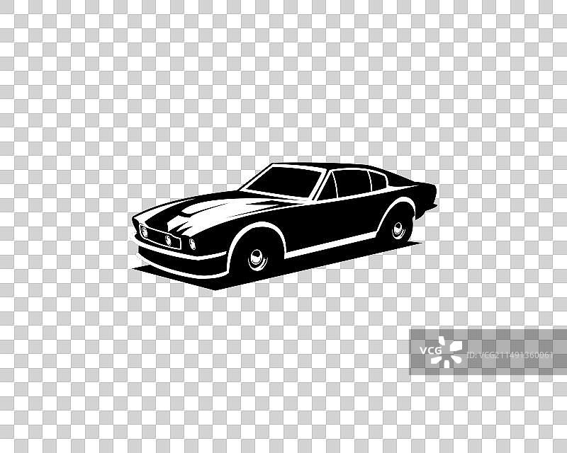 1964年阿斯顿·马丁老爷车标志剪影图片素材