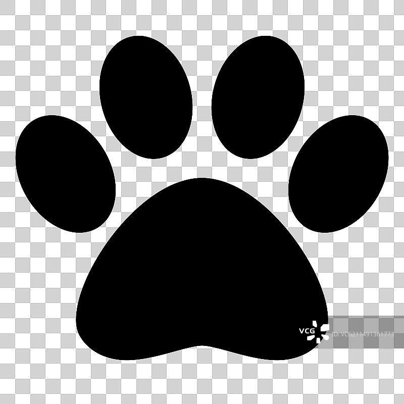 动物足迹黑白轮廓图片素材