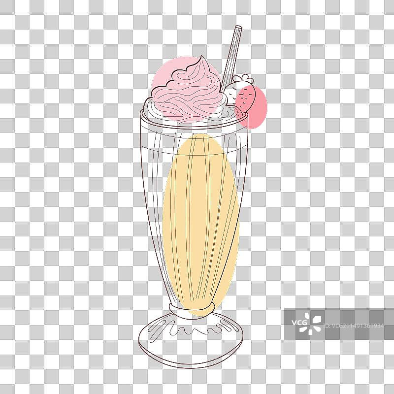 手绘圣代冰淇淋图片素材