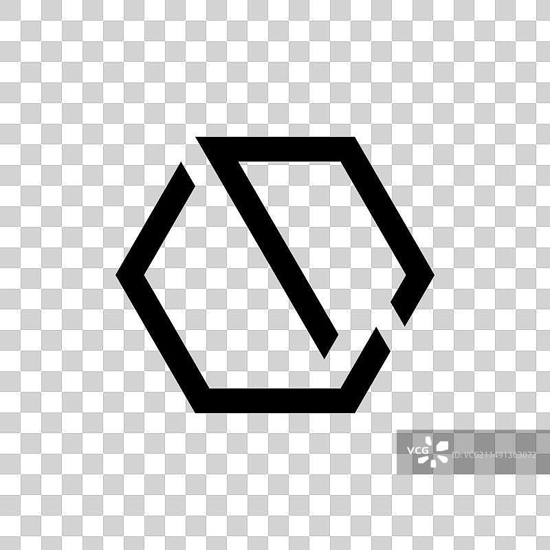 CD或DC创意六边形线条艺术字母图片素材