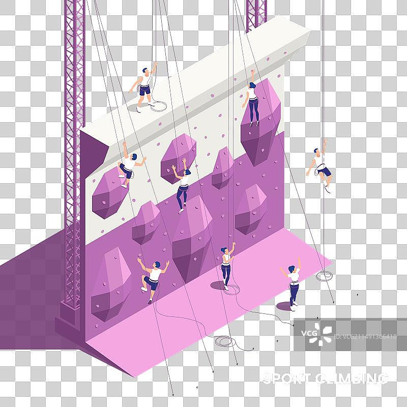 攀岩运动2.5D元素图片素材
