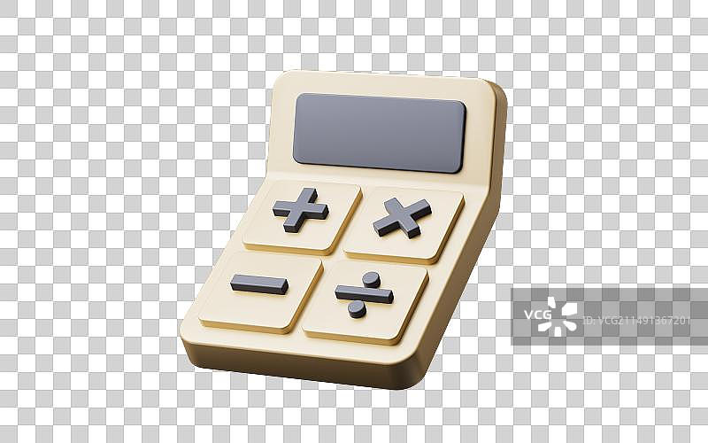 卡通风格计算器三维渲染图片素材