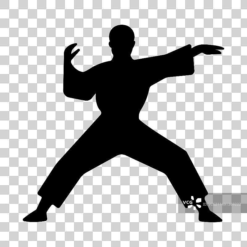 白色背景上的黑色功夫图标图片素材