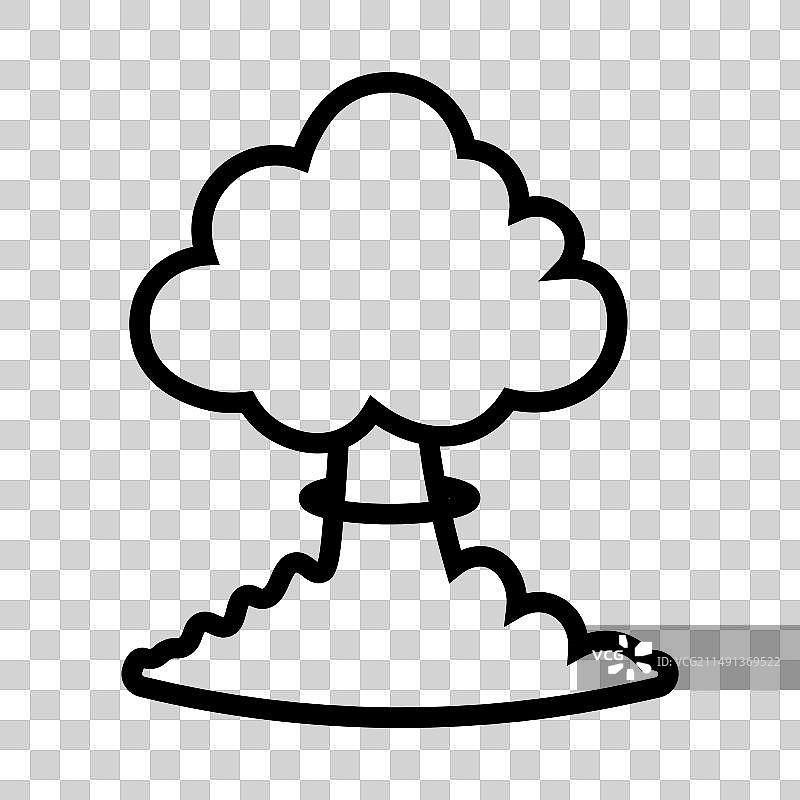 白色背景上的蘑菇云图标图片素材