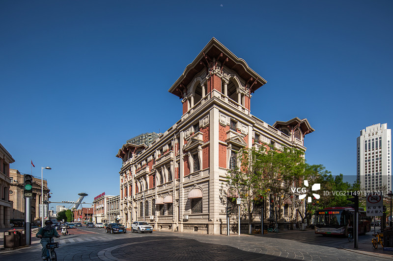 天津解放北路历史建筑图片素材