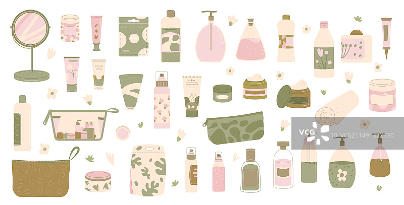 清洁保湿面部护肤套装图片素材