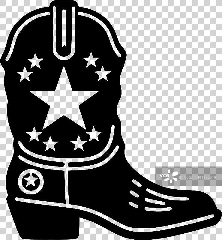 牛仔靴-极简扁平风logo图片素材