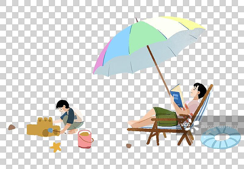 海边旅游晒太阳图片素材