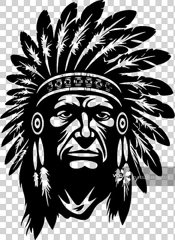 印度酋长极简扁平风logo图片素材