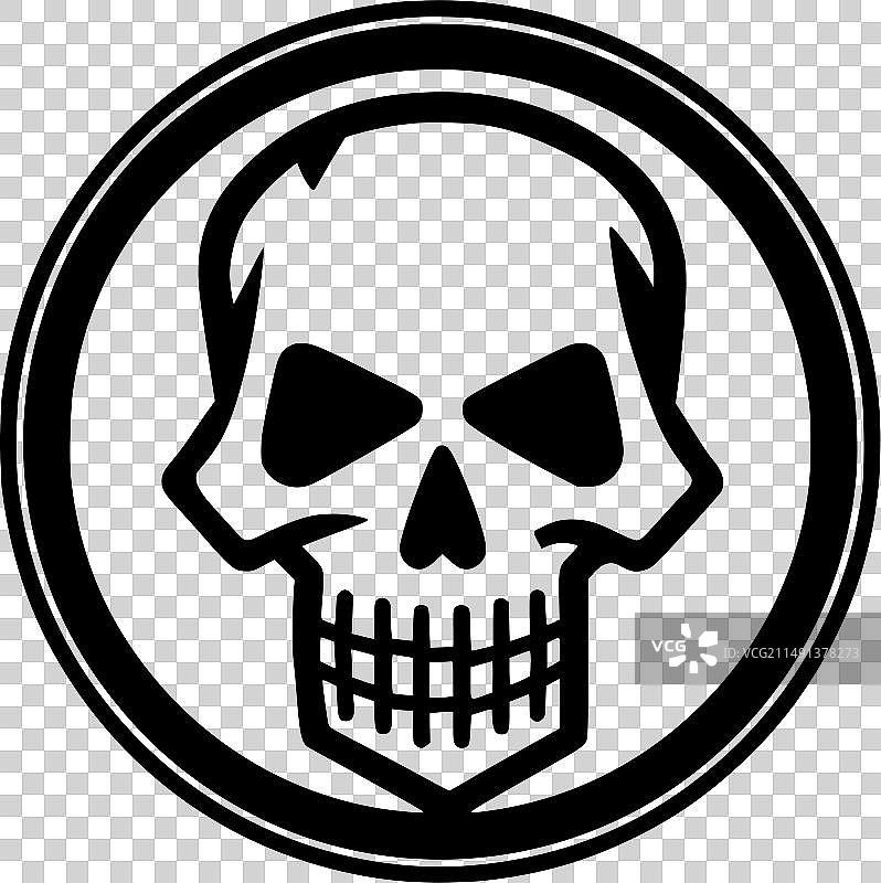 骷髅-极简主义和简单的轮廓图片素材