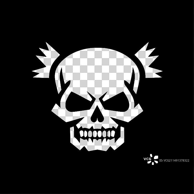 头骨-黑色和白色图片素材